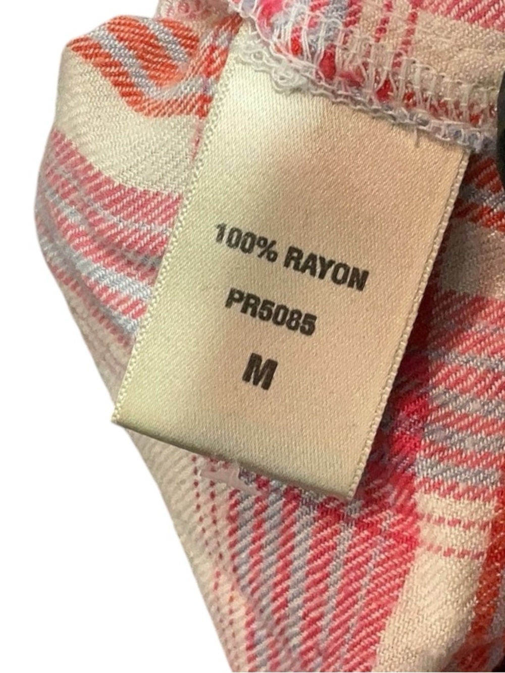 Elan Plaid Shirt Dress Medium Pink Roll Tab Sleeve Pocket Tunic Coastal Vacation - Picture 7 of 10